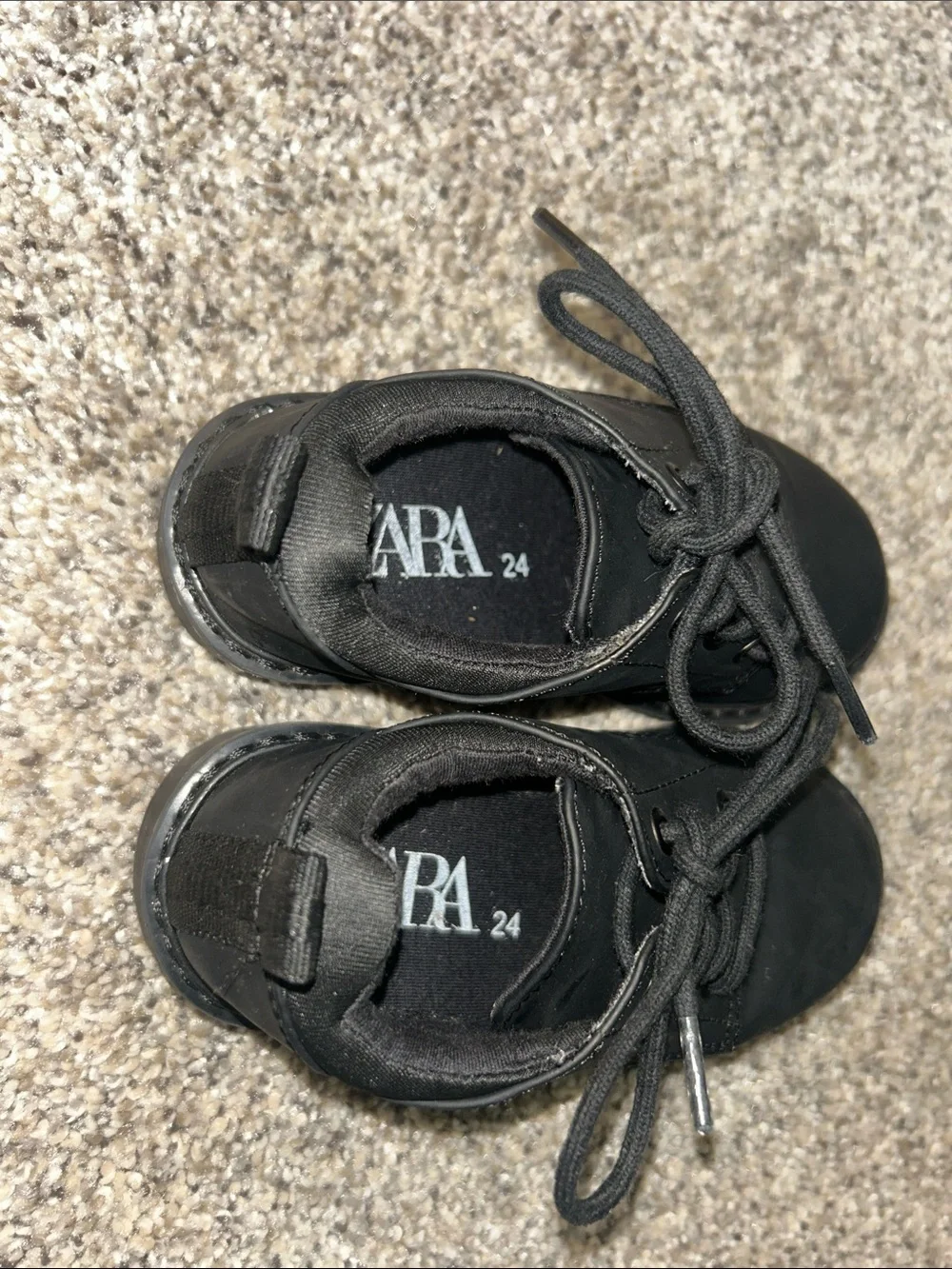 Zara Kids Black Lace-Up Dress Shoes